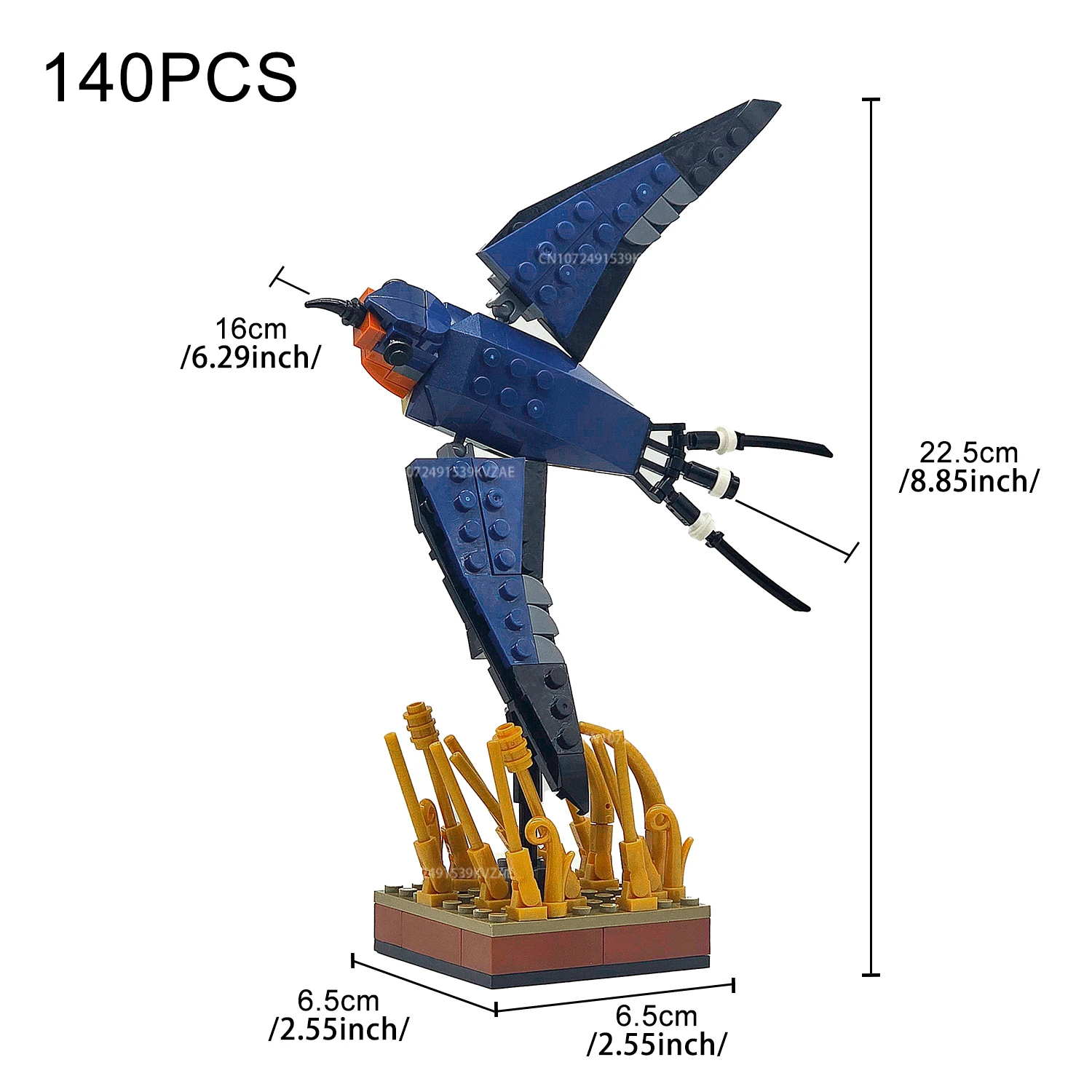 MOC Barn Swallow Wild Goose Building Blocks Animal Flying Bird Natural Style Model Idea Set Bricks Assembly Toys Xmas Gift view 6
