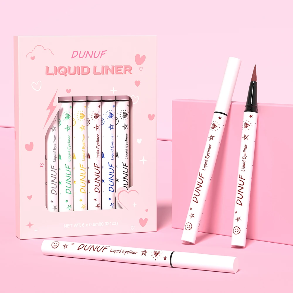 Dunuf-delineador líquido cor de água, duradouro, impermeável, 6 conjuntos