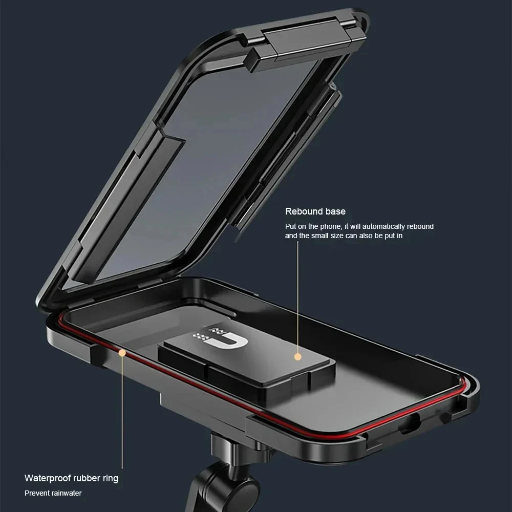 Новый регулируемый выдвижной держатель для телефона на велосипеде 360° °   Вращающийся водонепроницаемый противоударный крепление для велосипеда/мотоцикла с сенсорным экраном