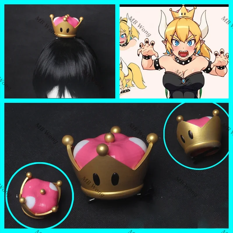 Game Bowser Koopa Sr. Cosplay Prop Bowsette Cosplay Headwear Crown Queen Princess Bowser Outfit For Hallowmas Party Women Men