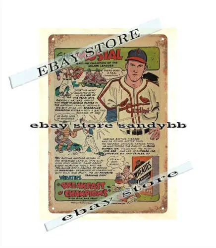 1p,metal sign material 1947 Wheaties STAN MUSIAL  metal tin sign