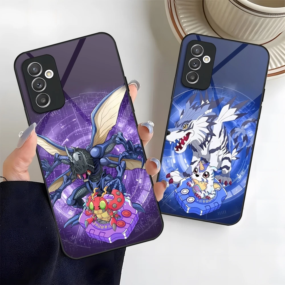 Anime Digimon Phone Case Glass for Samsung Galaxy S24 S20 S21 S22 S23 Ultra Fe Plus A34 A54 A16 A24 A52 A53 M54 Cover