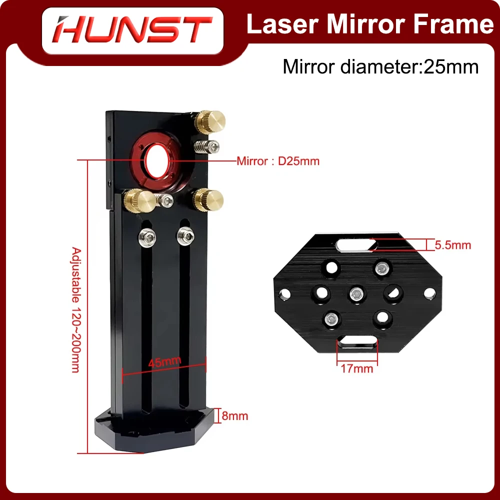 HUNST CO2 25mm Reflector Mounting Bracket All-in-one Bracket For Laser Engraving and Cutting Machines