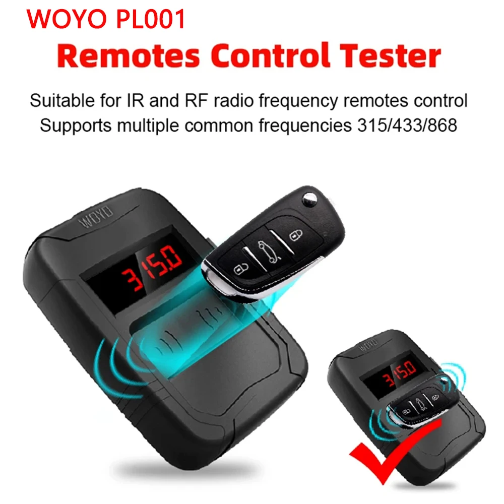 WOYO PL001 Car Remote Control Tester InfraRed Frequency 315MHz 433MHz 868MHz Scanner Control Copier Car Key Diagnosis Tools