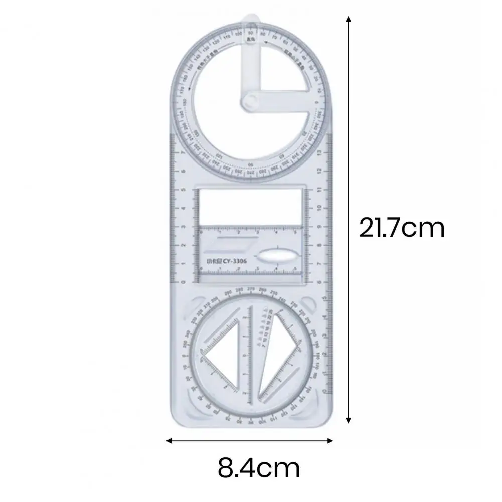 Movable Short Ruler Multi-functional Measuring Scale Versatile Geometric Ruler Scale Easy Sliding Stable Measuring for School