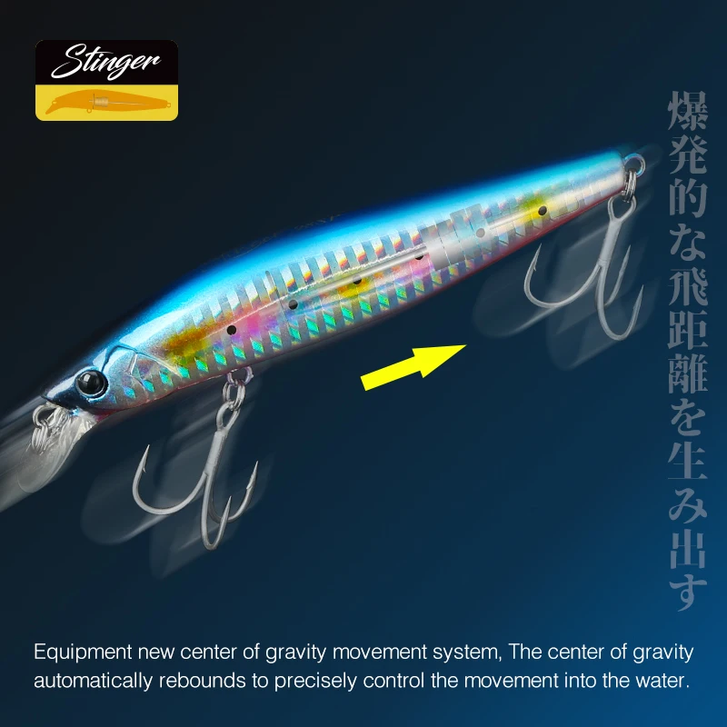 TSURINOYA STINGER 98SP jerkbait suspendido minnow para lubina - imagen 4