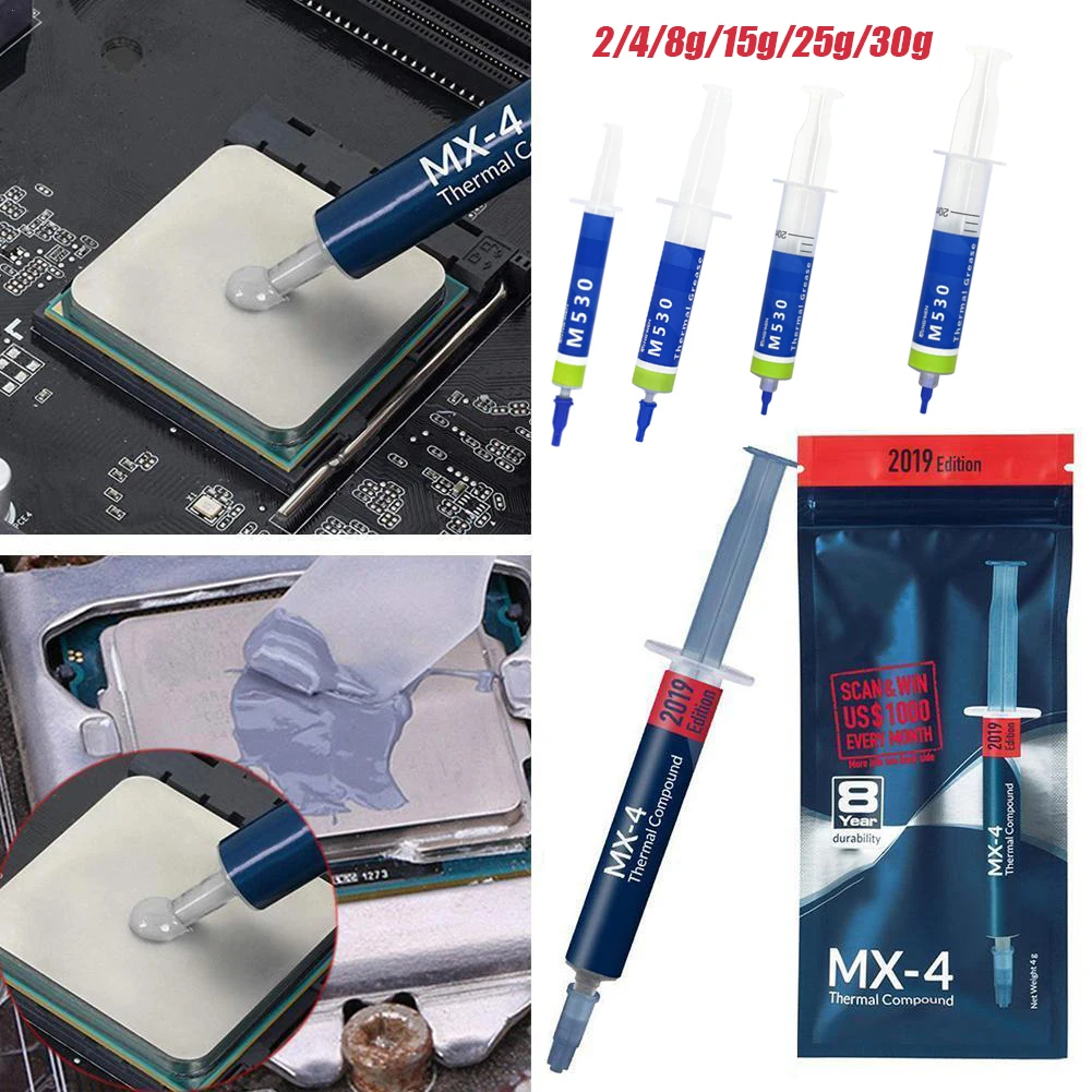 2/4/8g MX4 Thermal Compound Conductive MX-4 Grease Paste Silicone Plaster Heat Sink for CPU GPU Chipset Notebook Cooling