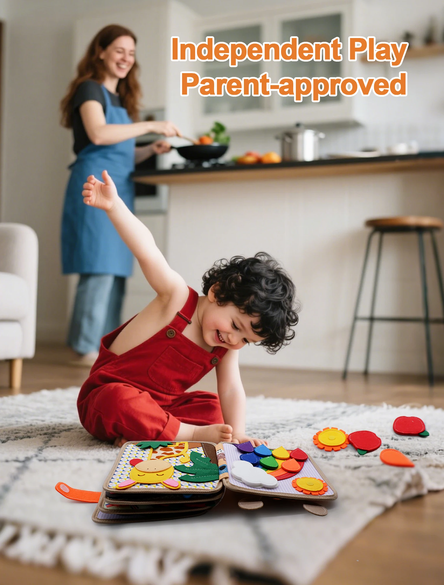 Montessori-Arbeitsbuch für Kleinkinder von 1–3 Jahren, frühes Lernen von leisen Büchern für Kleinkinder im Vorschulalter und pädagogisches Reiseaktivitätsspielzeug