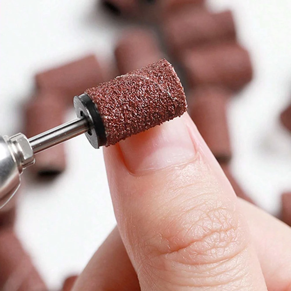 100pcs/50pcs lixa tampa bandas para máquina de manicure elétrica 180 # /120 # /80 #   Conjunto de ferramentas de pedicure para lixa de broca de unha de grão