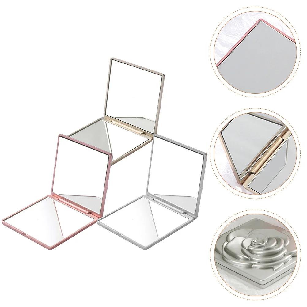

3 Pcs Hand Held Mirror Vanity Portable Compact Pocket for Women Mirrors Purse Purses