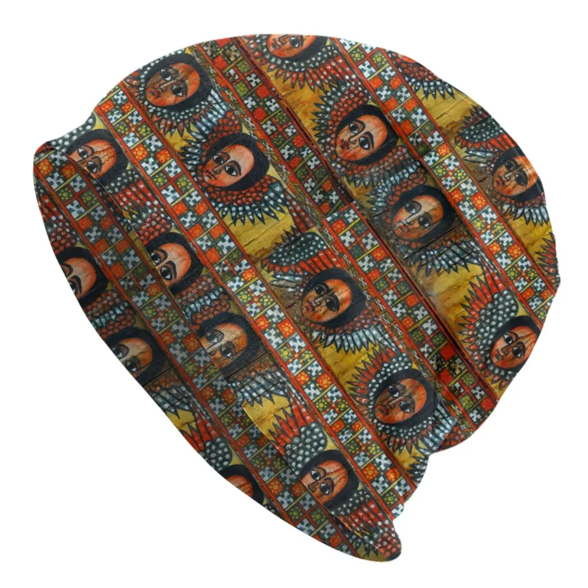 

Custom Ethiopian Habesha Art Bonnet Hat Knitting Hat Men Women Cool Unisex Winter Warm Beanies Cap
