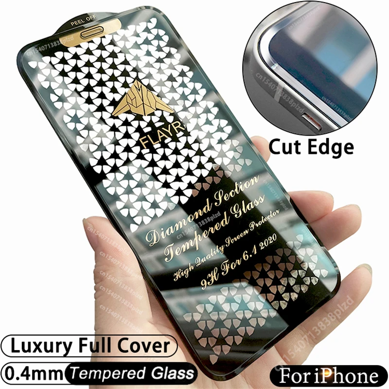 Szkło Hartowane Cut Edge Luxury do iPhone 17 15 14 13 12 11 16 Pro Max Folia Ochronna na Ekran 17 Air Plus X XS XR Pełne Pokrycie