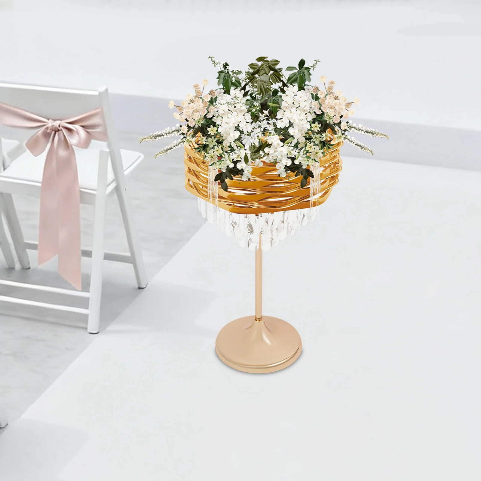 

Crystal Geometric Flower Stand Hq-2071- Gold, Crystal Flower Stand, Gold, Iron