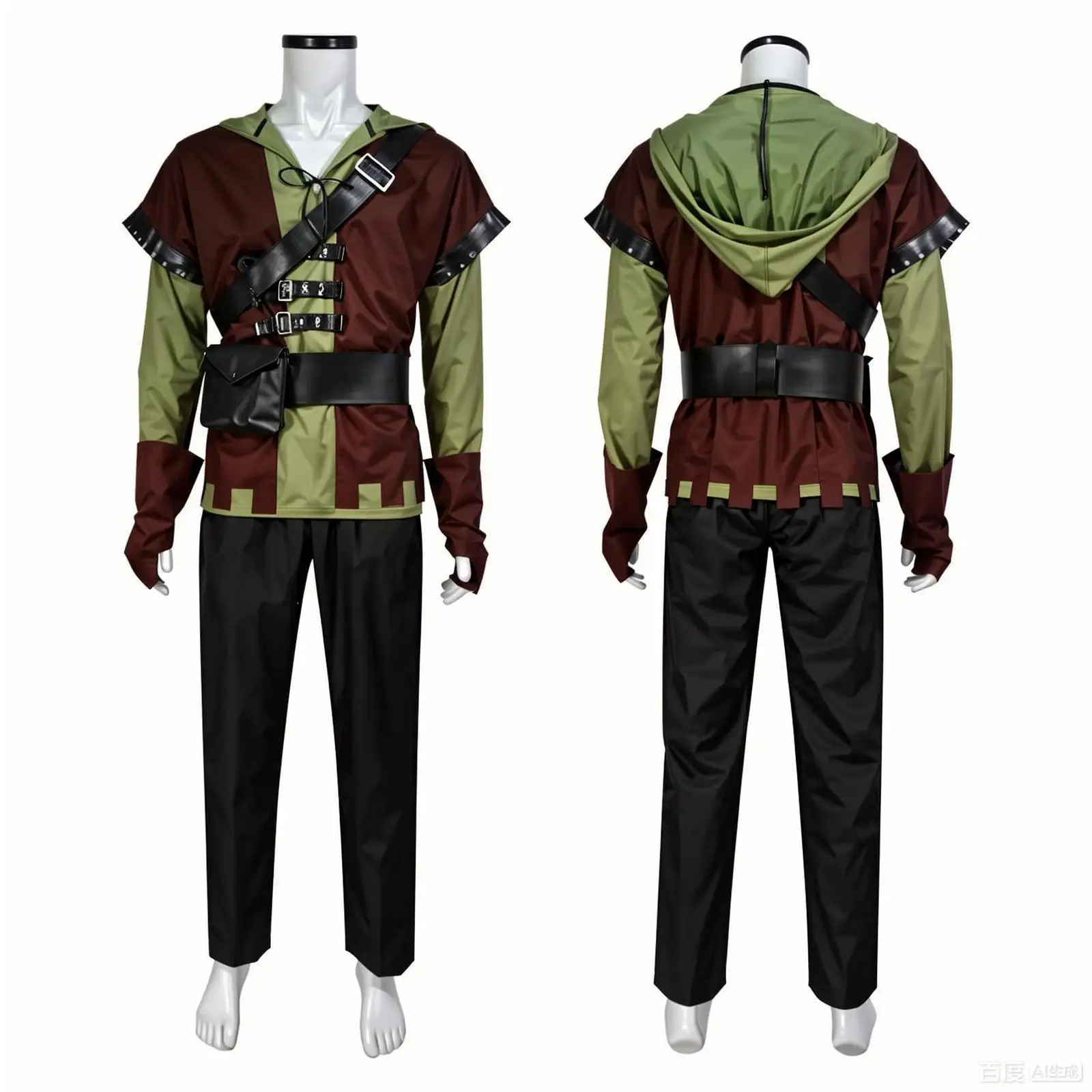 Disfraz de Robin de lujo verde para Hombre, uniforme con capucha de arquero Medieval para adulto, ropa para el escenario de Halloween