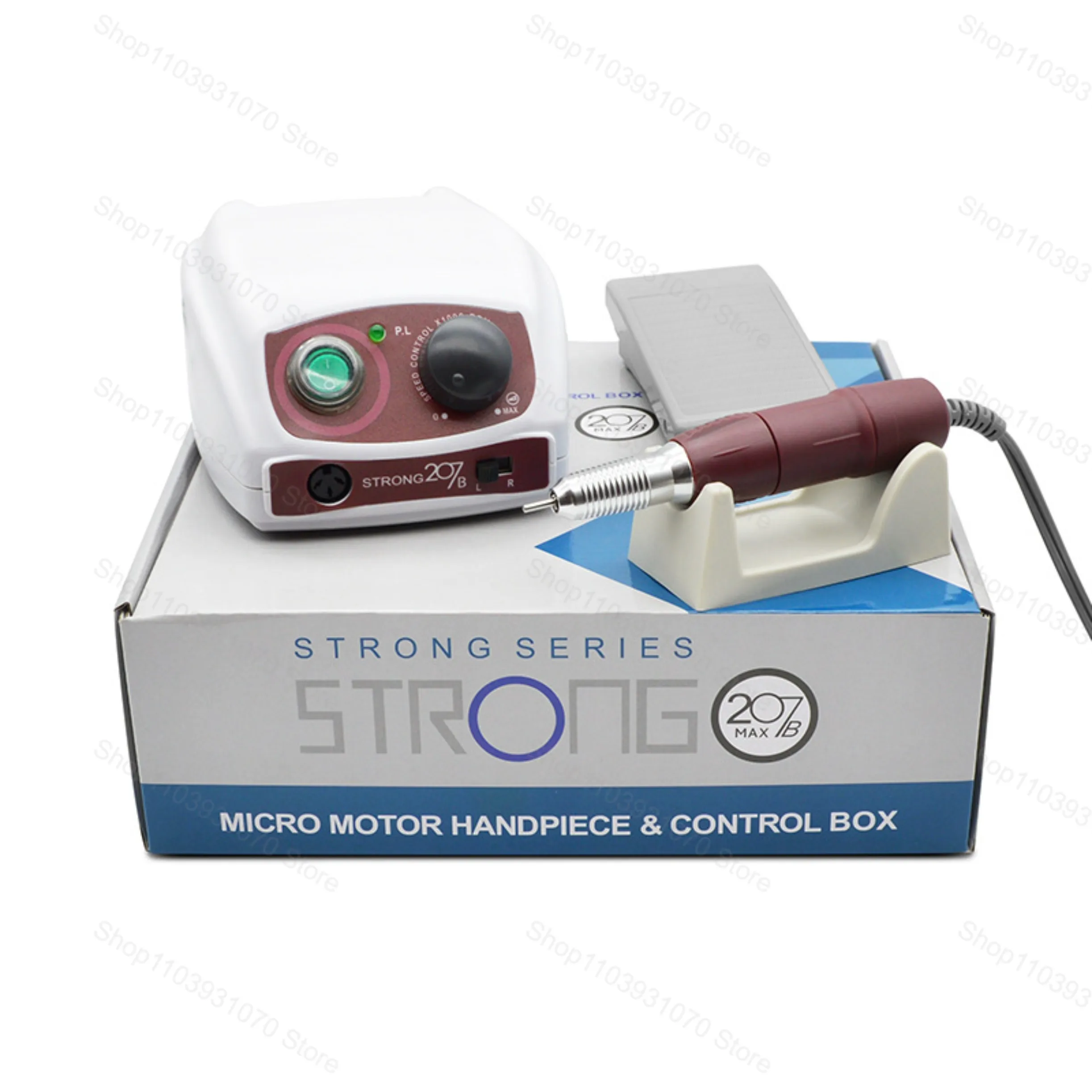 Elektryczna frezarka do paznokci 35000 obr./min, mocna, sterownik 207B, 65W, narzędzie do manicure, pedicure, zdobienia paznokci, końcówka, pilnik do paznokci, sprzęt.