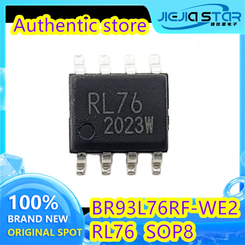 SMD SOP8 Chip IC, BR93L76, BR93L76RFJ-WE2, RL76, Brand New, Guaranteed to Work, 100% Brand, Brand New, Fast Delivery