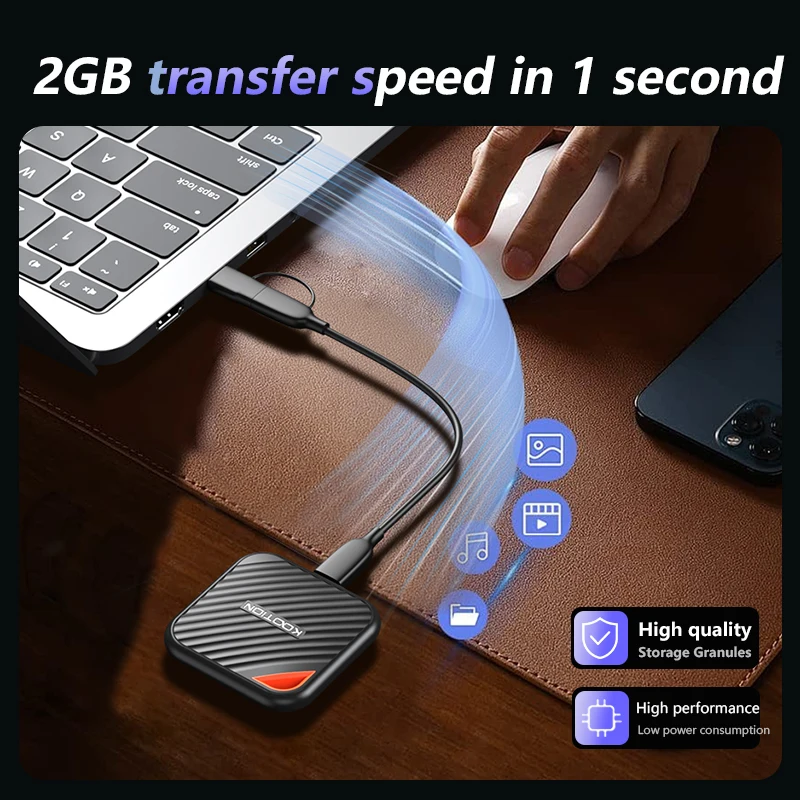 KOOTION X6Max Portable SSD 1TB 512GB USB-C PSSD USB 3.2 External SSD Gen 2x2 Portable Solid State Drive for iPhone15 16 PC Mac image 4