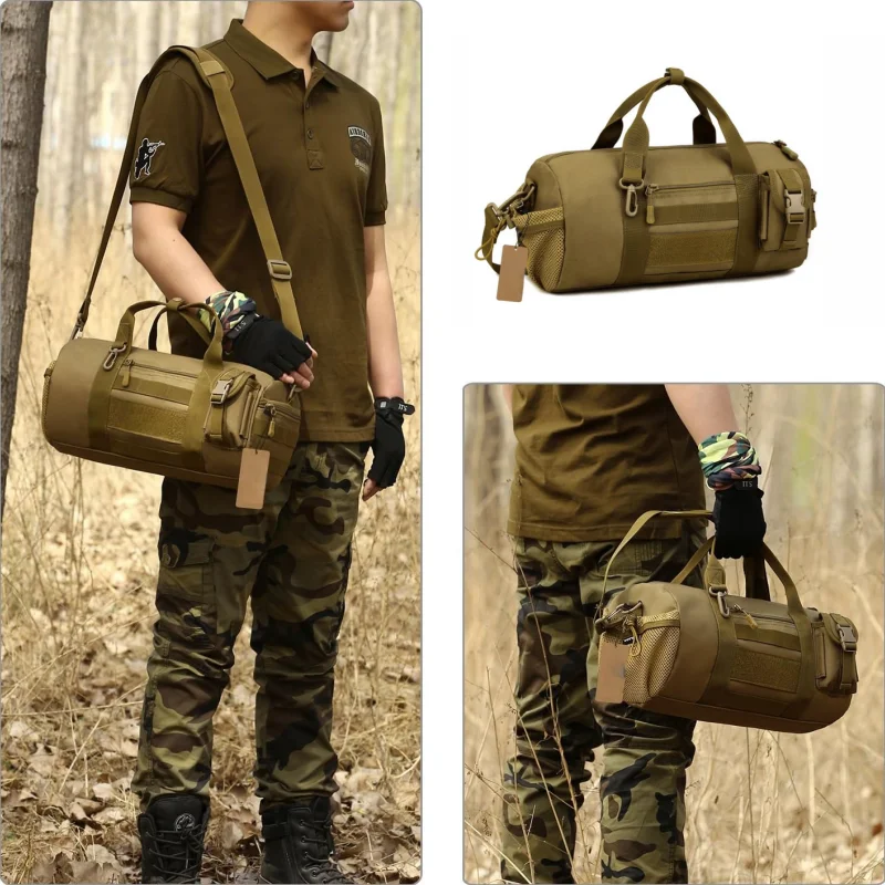 Men Gym Pack Small Tactical Duffle Bag Shoes Storage Sports Handbag with Patch Military Molle Shoulder Bags for Fitness Outdoor