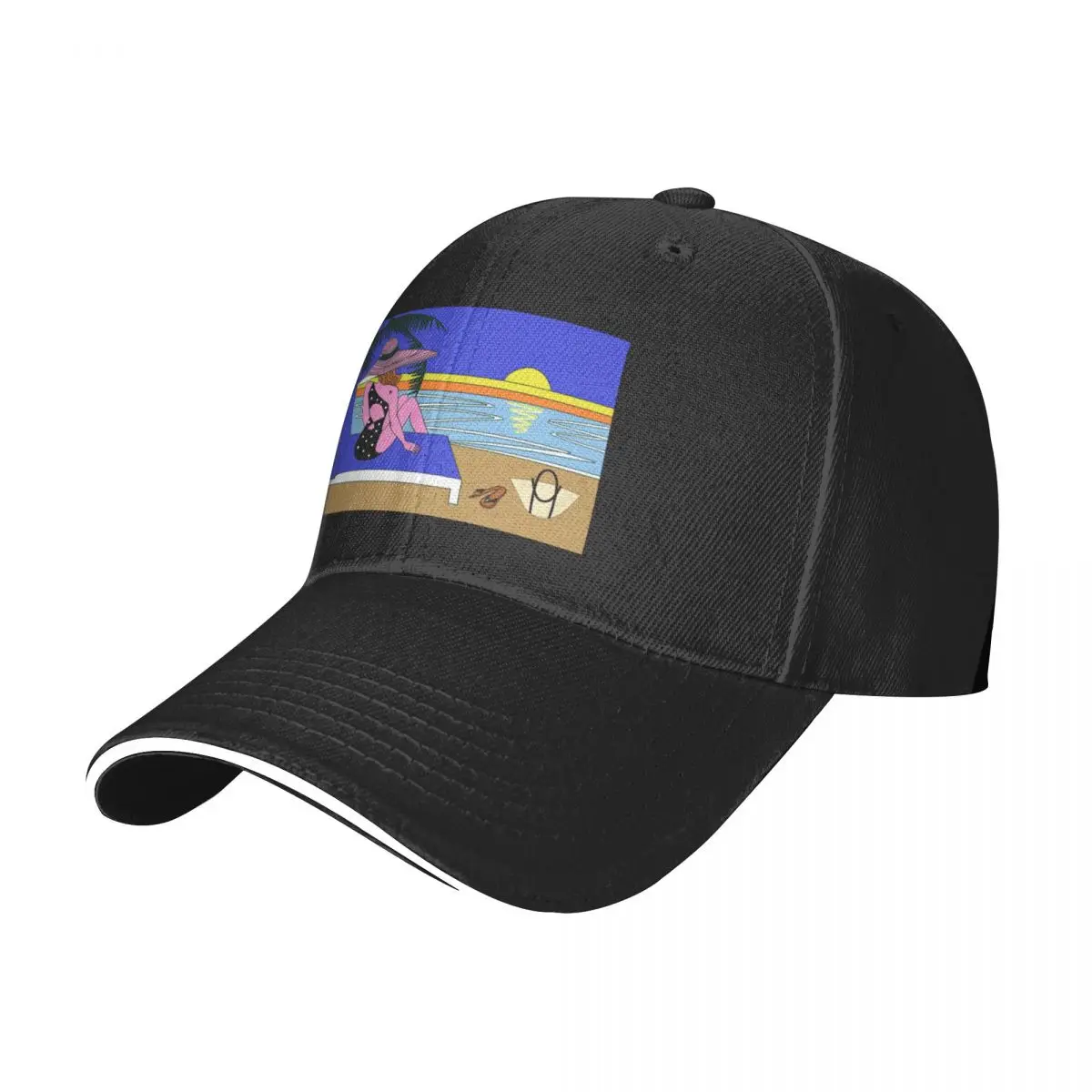 Beach View 2 Baseball Cap Beach Bag foam party Hat tea Hat Designer Hat Girl Men's