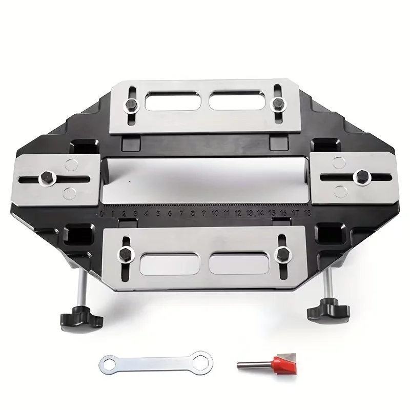 L-HT1266 Door Hinge Installation Router Template Kit 0 to 18mm Length Aluminum Alloy Door Hinge Router Template