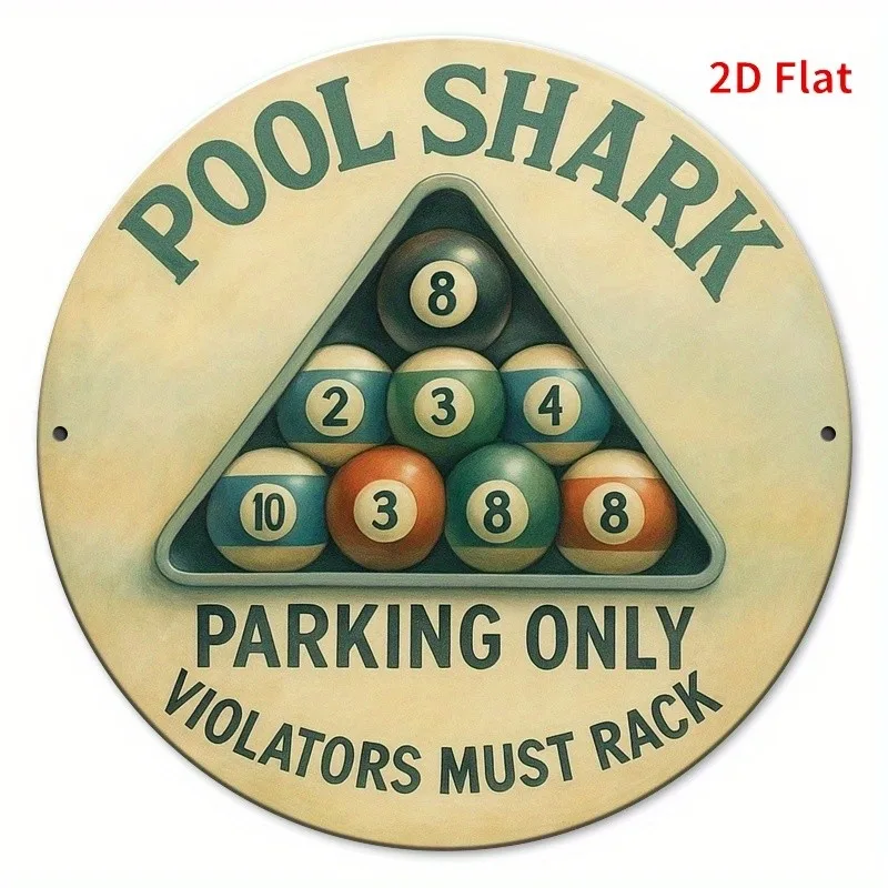 []Vintage Pool Shark Tin Metal Signs Home Décor 8x8 Retro Billiards with