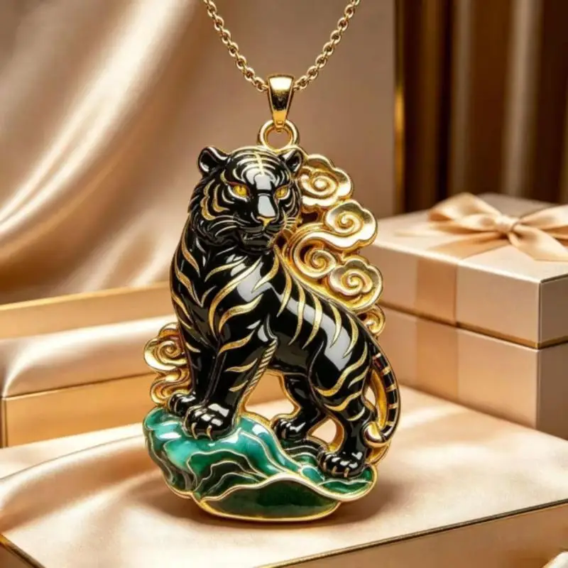 Chinese Mythology Nine Tailed Fox Enamel Pendant Necklace For Women Trendy Exquisite Daily Wear Jewelry Gifts 1PC