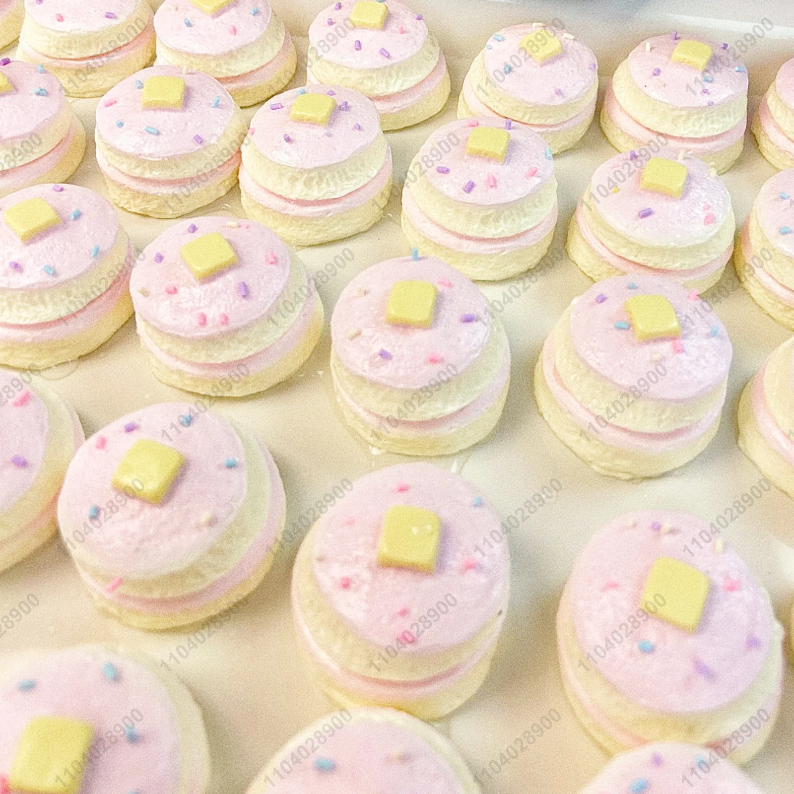 バターマフィンタバスクイーズシリコンダブルデッカーピンクマフィンパンケーキスクイーズトイもちトイ抗ストレスリリーフハンドリラックストイ