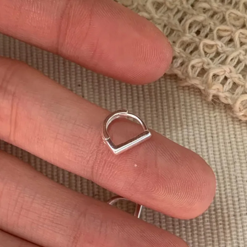 بسيطة 925 فضة لطيف رسالة D هوب أقراط للمرأة موضة ثقب المجوهرات Aretes De Mujer هدية حفلة