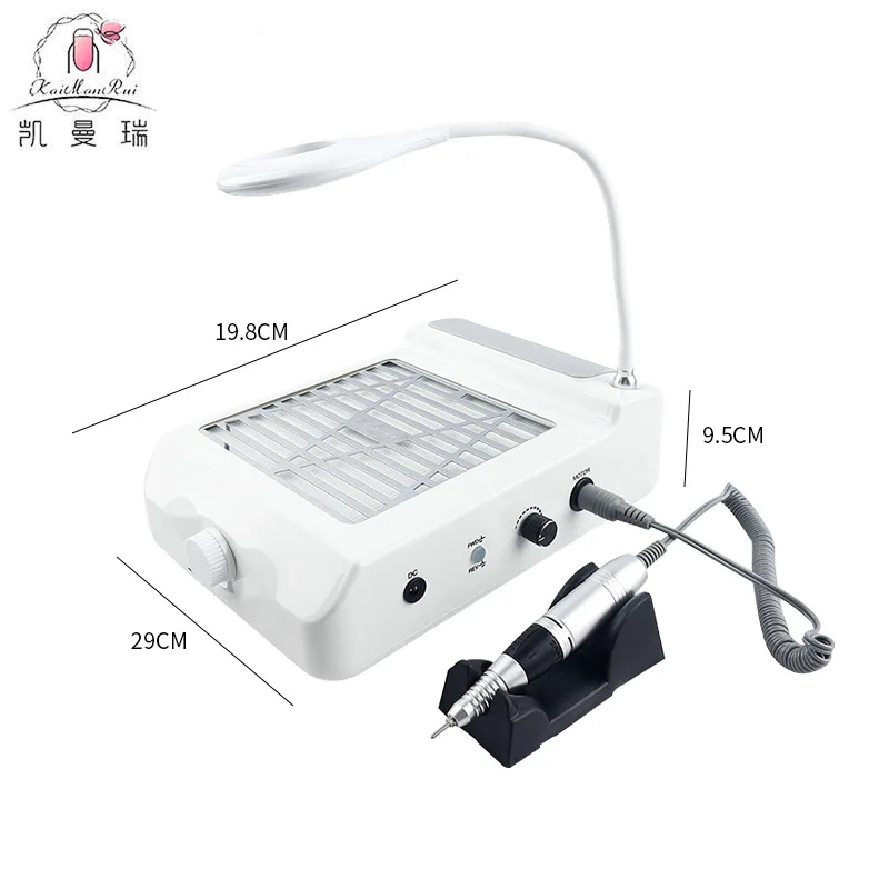 ماكينة مانيكير أربعة في واحد، مطحنة متكاملة، مكنسة كهربائية مع وسادة يدوية، فلتر سحب، مجمع غبار مانيكير، كرو