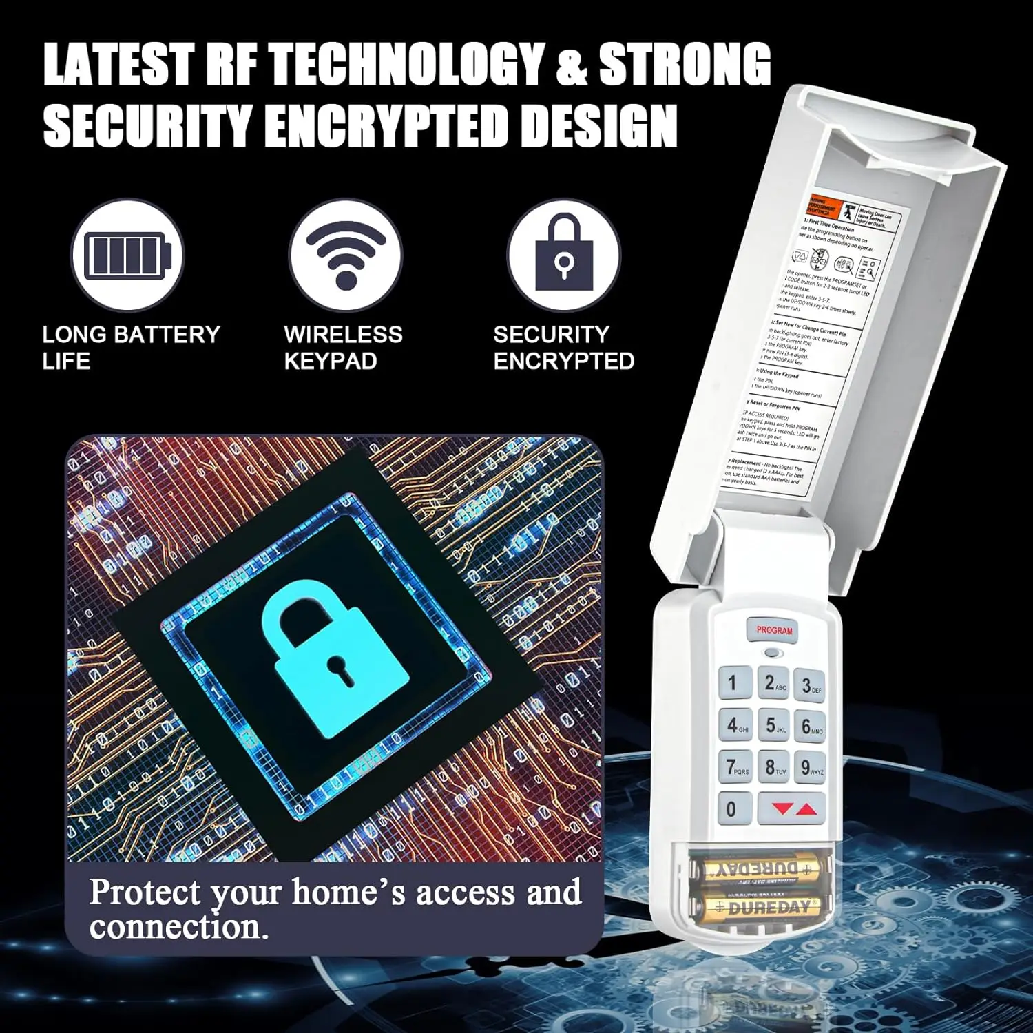 Wireless Garage Door Opener Keypad Compatible with Genie Intellicode&Overhead Door G3T-R, G1T-BX, GITR-3, GIT-1, ACSCTG Type