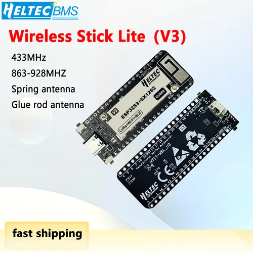 Heltec Wireless Stick Lite(V3)ESP32 con SX1262 para Wi-Fi, Bluetooth y LoRa, compatible perfectamente con Arduino