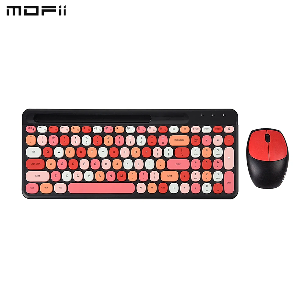 Mofii 2.4G Wireless Keyboard Mouse Combo keyboard and mouse sharing One receiver USB Interface 110 Key Slot Design Keyboard Mice