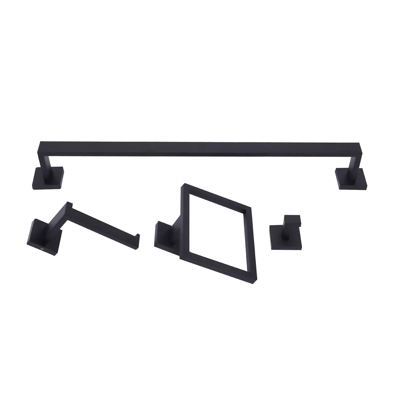 4 قطع مجموعة أجهزة الحمام مجموعة ملحقات الحمام شريط المناشف حامل ورق المرحاض #6