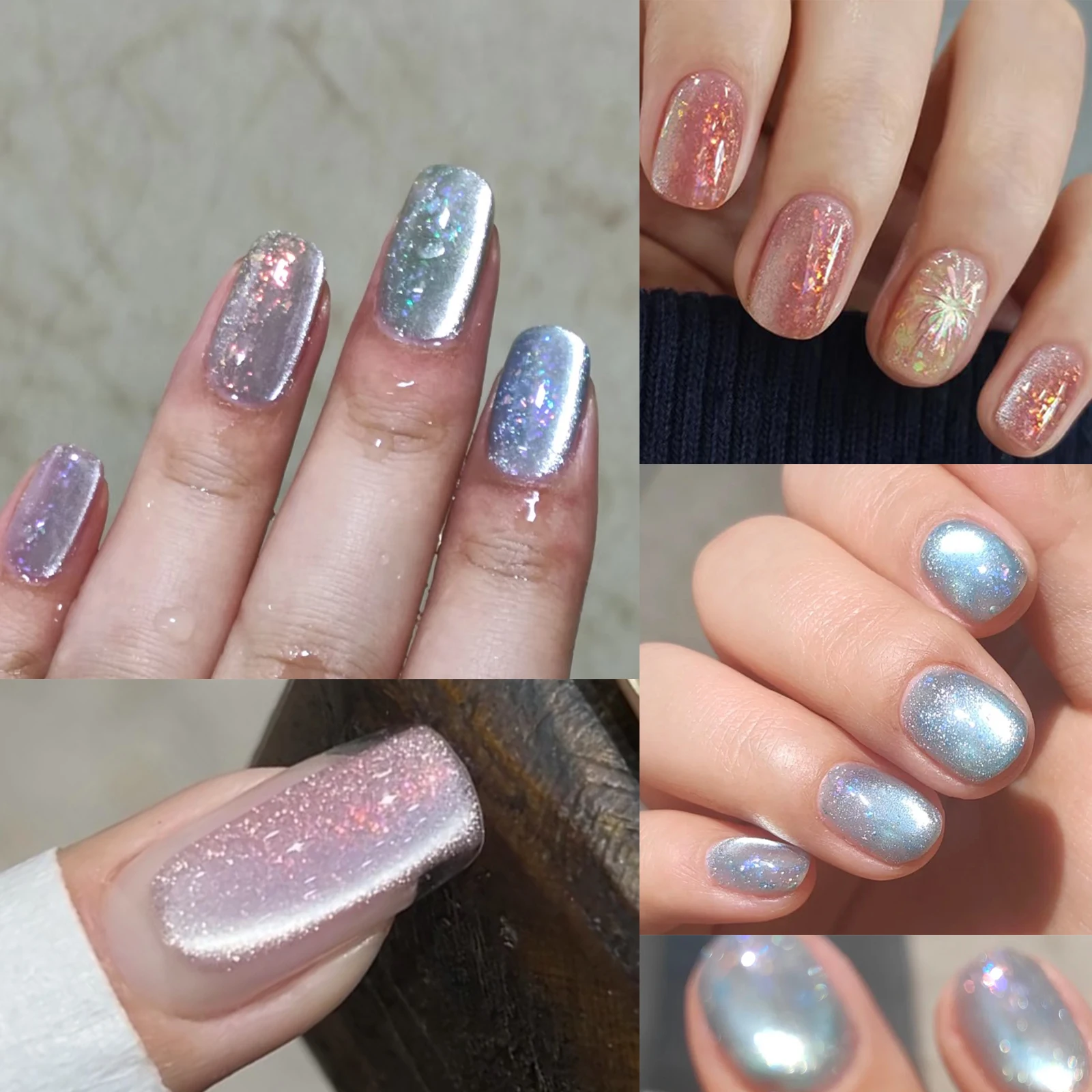 سوبر مشرق غرامة بريق الجليد الخرز الزجاجي الشفاف القط العين هلام نقع الأشعة فوق البنفسجية/LED هلام البولندية الورنيش مناسبة DIY بها بنفسك مسمار الفن #3