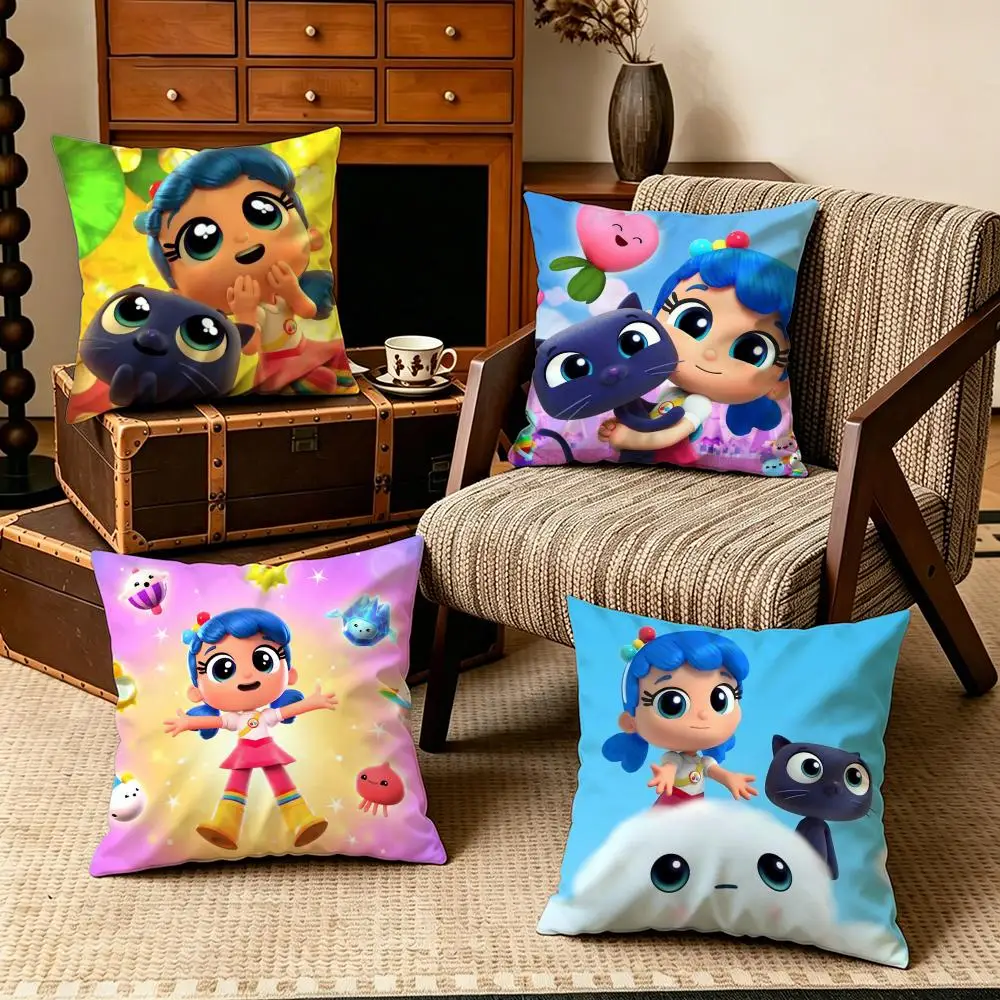 IP-True and the Rainbow KingdomS Cushion Cover Soft Velvet Cushion Cover Set 4Pcs 50x50 45x45 Zipper Pillowcase for Home Decor
