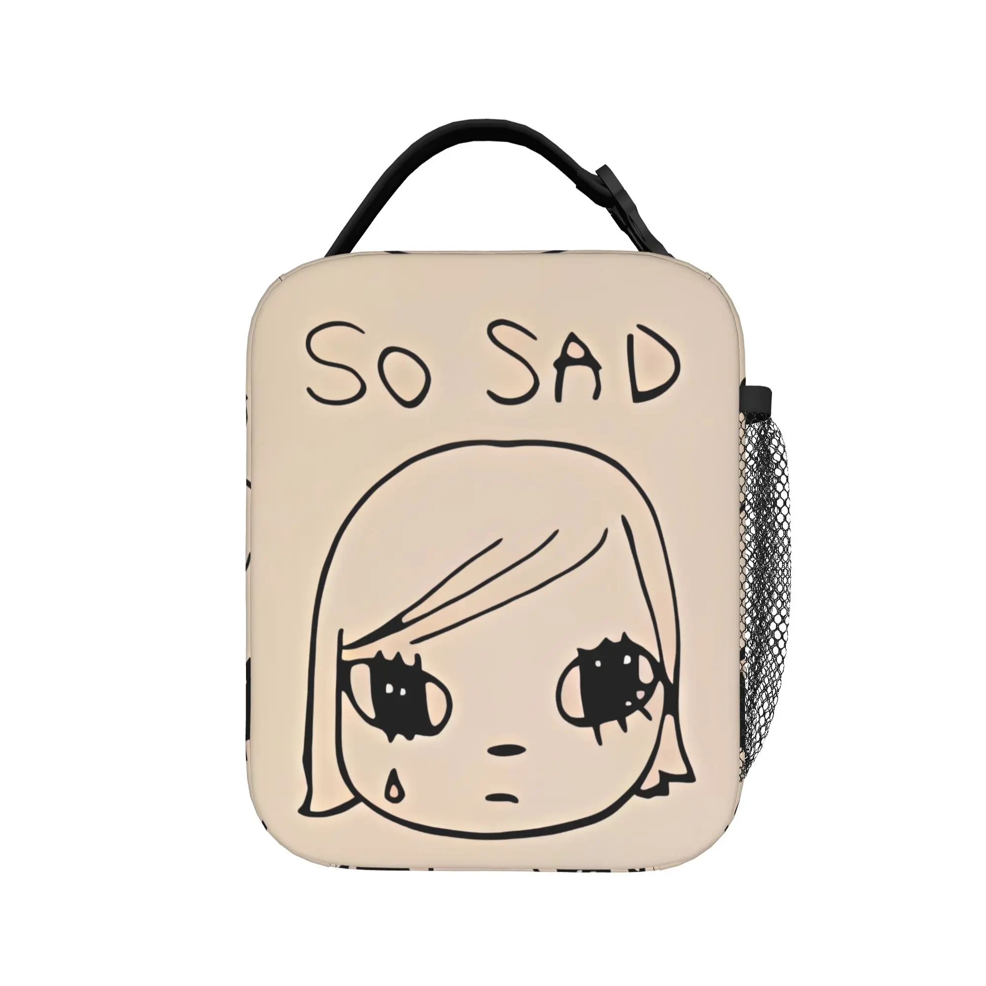 

Yoshitomo Nara Sad Lunch Bag For Men Graphic Design Lunch Box Funny Travel Cooler Bag Portable Oxford Thermal Lunch Bags
