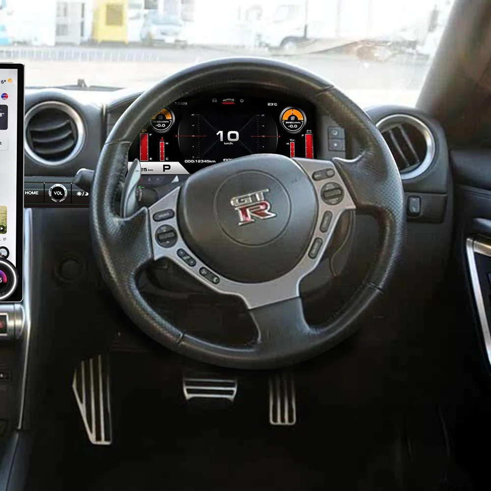 Car Dashboard Digital Cluster For Nissan GT-R GTR 2008-2015 LCD Instrument Panel Speedometer Display Auto Meter Screen Headunit