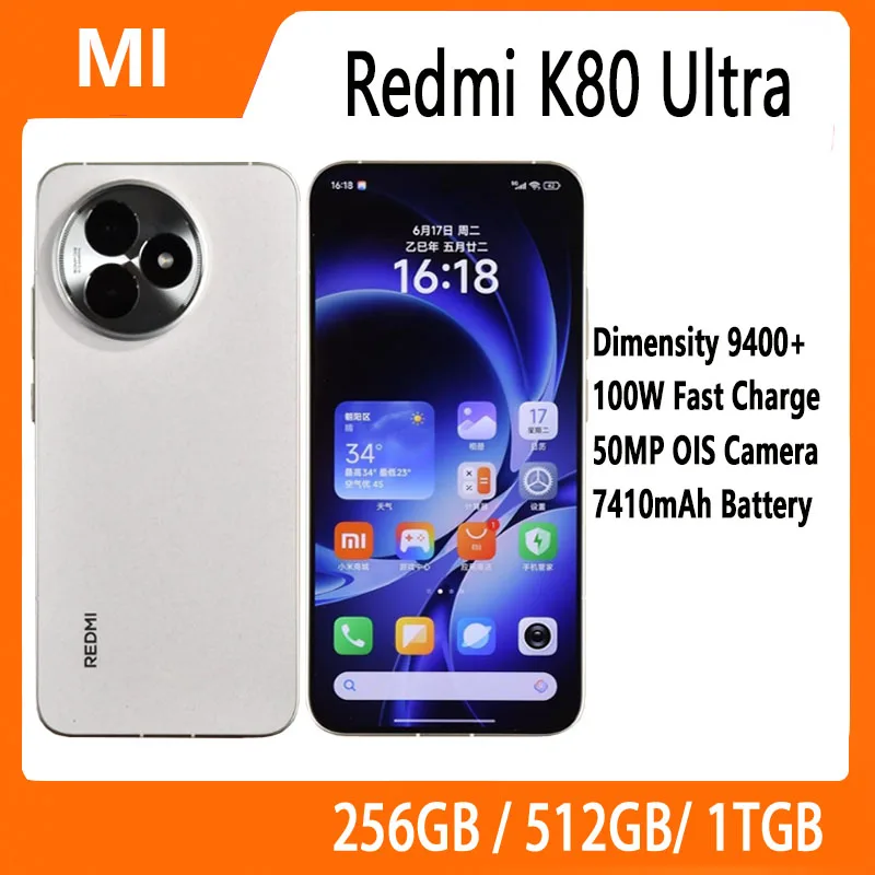 جديد Xiaomi Redmi K80 Ultra 5G 6.83 بوصة 1.5K عرض الأبعاد 9400 + 50MP OIS كاميرا 100W 7410mAh الهاتف الذكي CN الإصدار