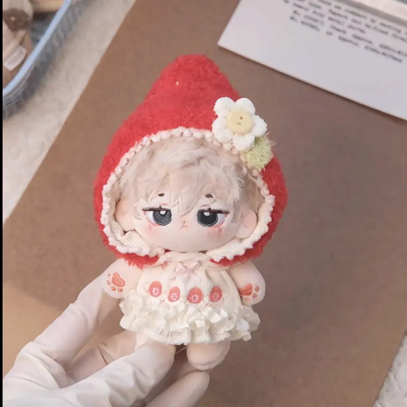10cm Cotton Doll Clothes Strawberry Cake Series Hooded Dress Sweet And Cute No Attribute Clothing With Flower Decoration