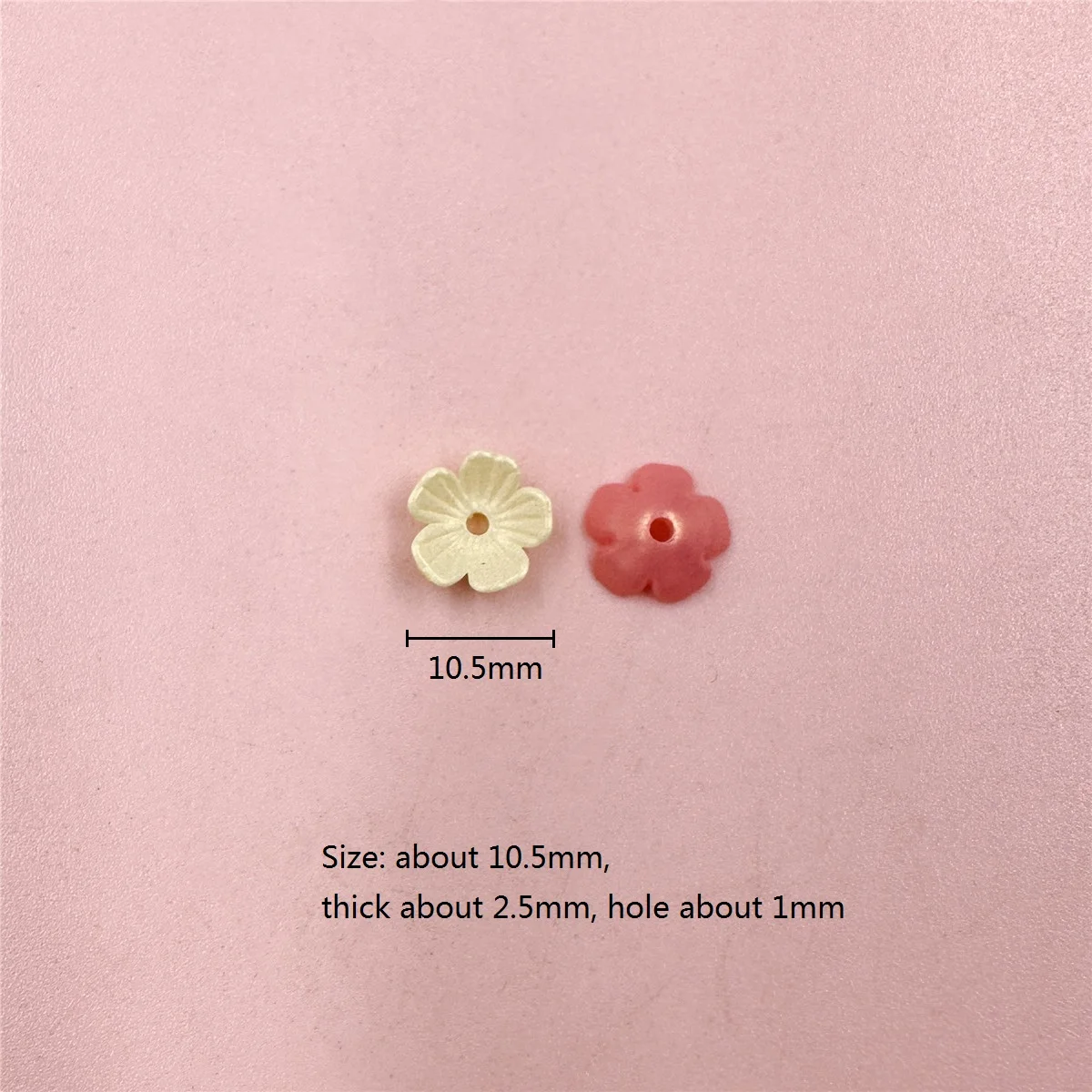 80Pcs/bag 10.5mm Acrylic Colored Five-petal Flower Beads Caps Handmade Earrings Hairclip Jewelry MakingMaterials