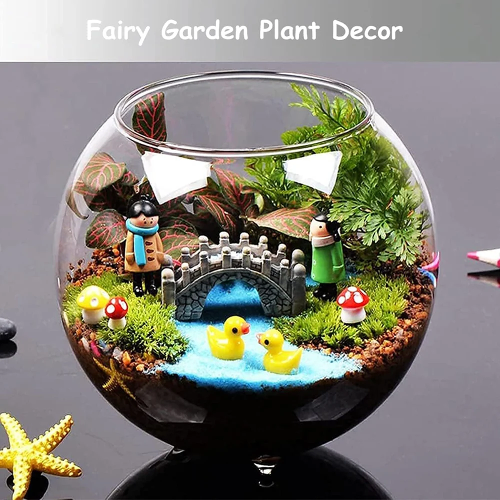 DLIGHTDegradation-Accessoires de jardin, ornement l'inventaire pour jardin nickel é, micro paysage, décoration de gâteau de bureau, décor de plante en pot