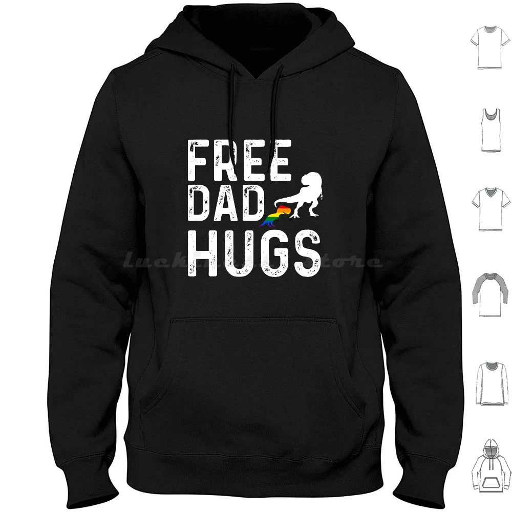 Free Dad Hugs Rainbow Pride Fathers Day ? Hoodies Long Sleeve Free Hugs Free Dad Hugs Mom Hugs Pride Dad Mom Pride