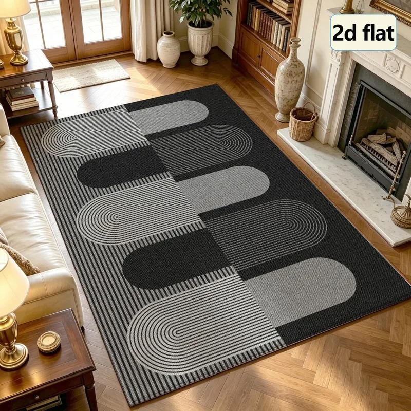 1 Piece of Mid-Century Style Geometric Pattern Rug, Soft and Comfortable, Easy to Maintain, Machine Washable, Indoor Floor Mat, Suitable for under Dining Tables, Farmhouses, Living Rooms, Dining Rooms, Bedrooms, Entryways, Home Offices, and Home Decor.