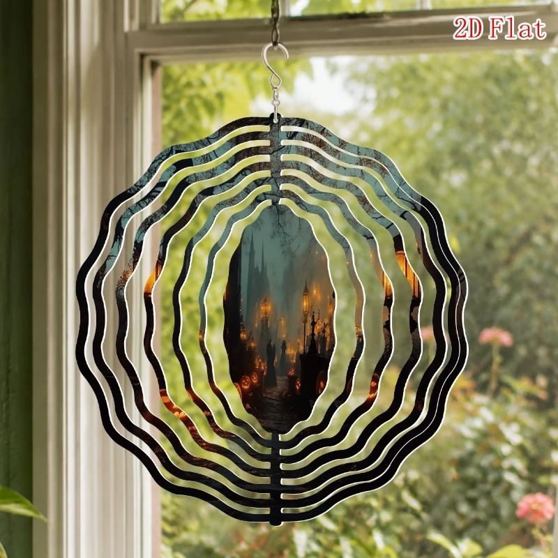 CIFBUY Wind Chime Kaleidoscope Wind Spinner 360° Rotating Metal Garden Patio Yard Outdoor Hanging Decor