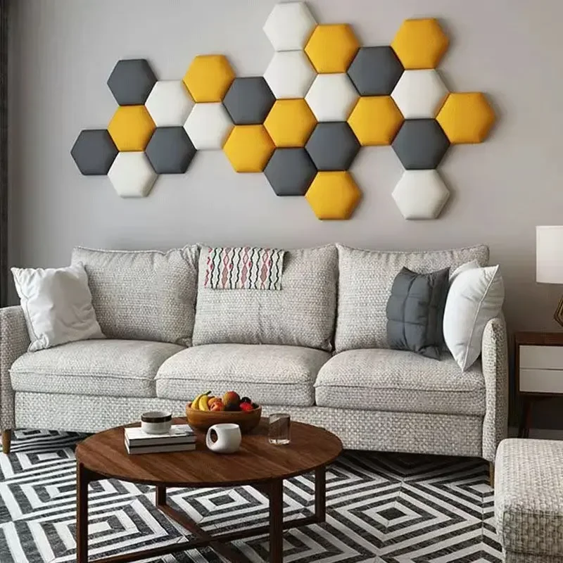 Self-adhesive Headboard Soft Package Background Wall Bedroom Hexagonal Soft Package Tatami Wall Fence Living Room Decoration