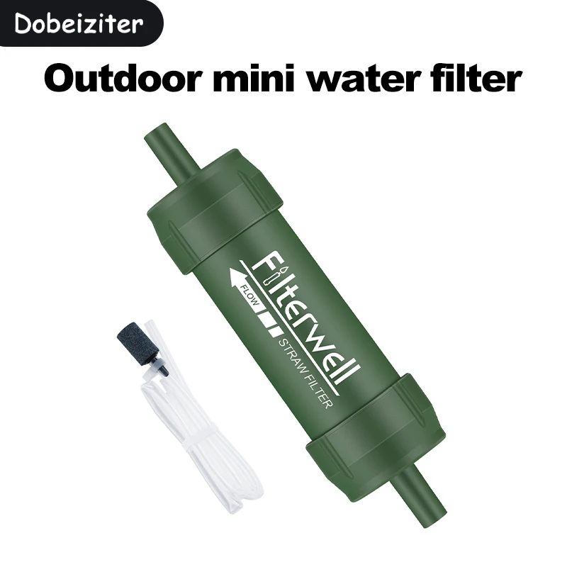 Mini filtro per l\'acqua da esterno Purificazione dell\'acqua con cannuccia per forniture di sopravvivenza o di emergenza Depuratore d\'acqua portatile