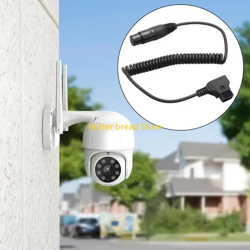 W89C 4 Pin XLR to D Tap Power Converter Cable Line Line لمعدات فيديو ستيريو احترافية، بطارية الكاميرا D Tap Charging #2