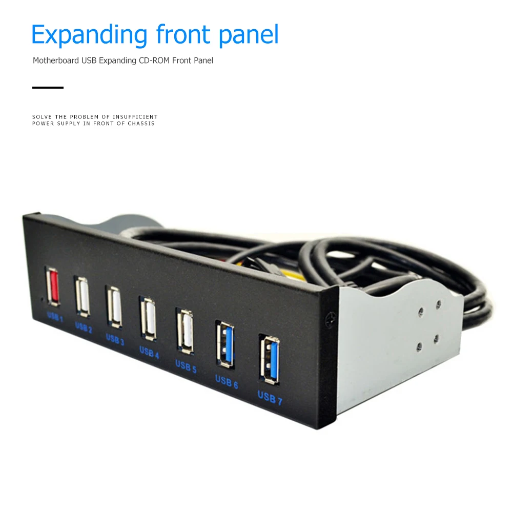 

5.25 inch 19 Pin to 2 USB 3.0+4 USB 2.0+Optical Drive Quick Charger Front Panel Equipped With High-Performance 125x85x18.5mm