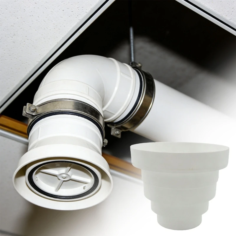 

Y6GD High Efficiency Vent Pipe Adapter for Ranges Hood Seamlessly 80mm to 150mm Conversion and Heat Resistant