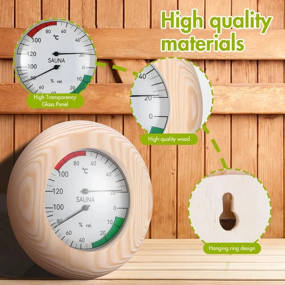 2-in-1 Sauna Thermometer and Hygrometer Digital Thermometer Hygrometer for Steam Room Sauna Room
